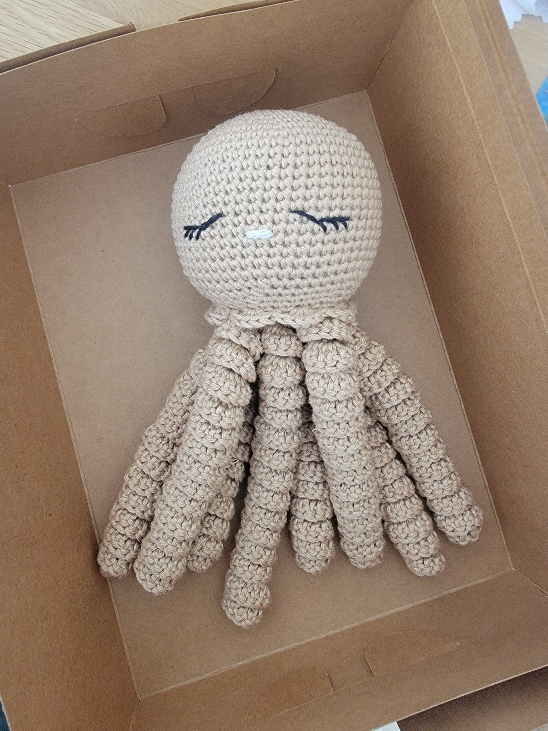 Doudou pieuvre bébé au crochet – Fait main en coton – Image 5