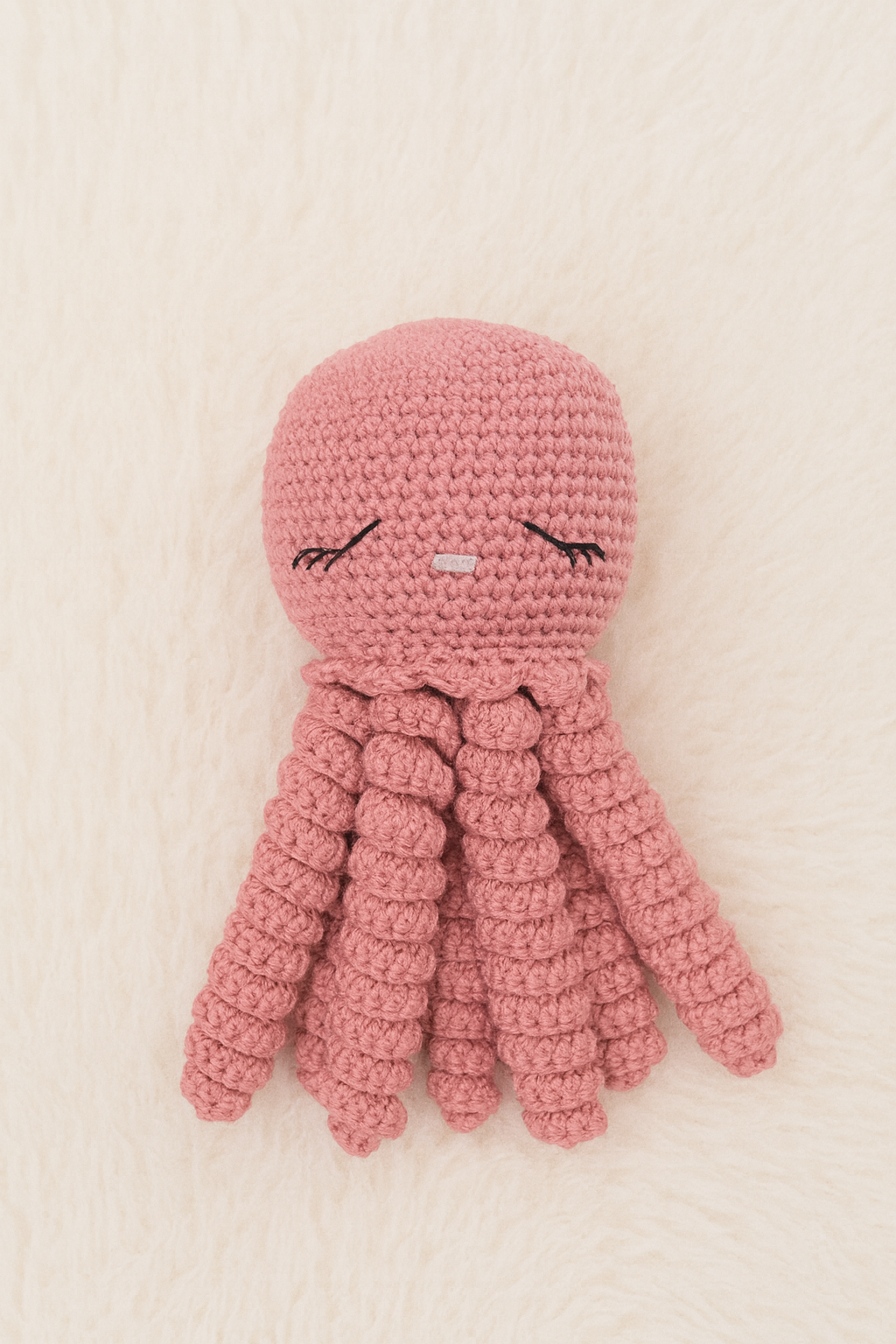 Doudou pieuvre bébé au crochet – Fait main en coton – Image 8