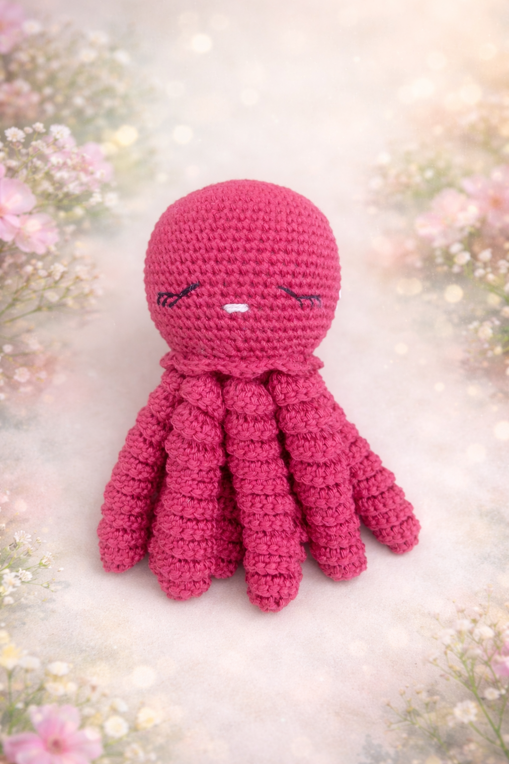 Doudou pieuvre bébé au crochet – Fait main en coton – Image 6