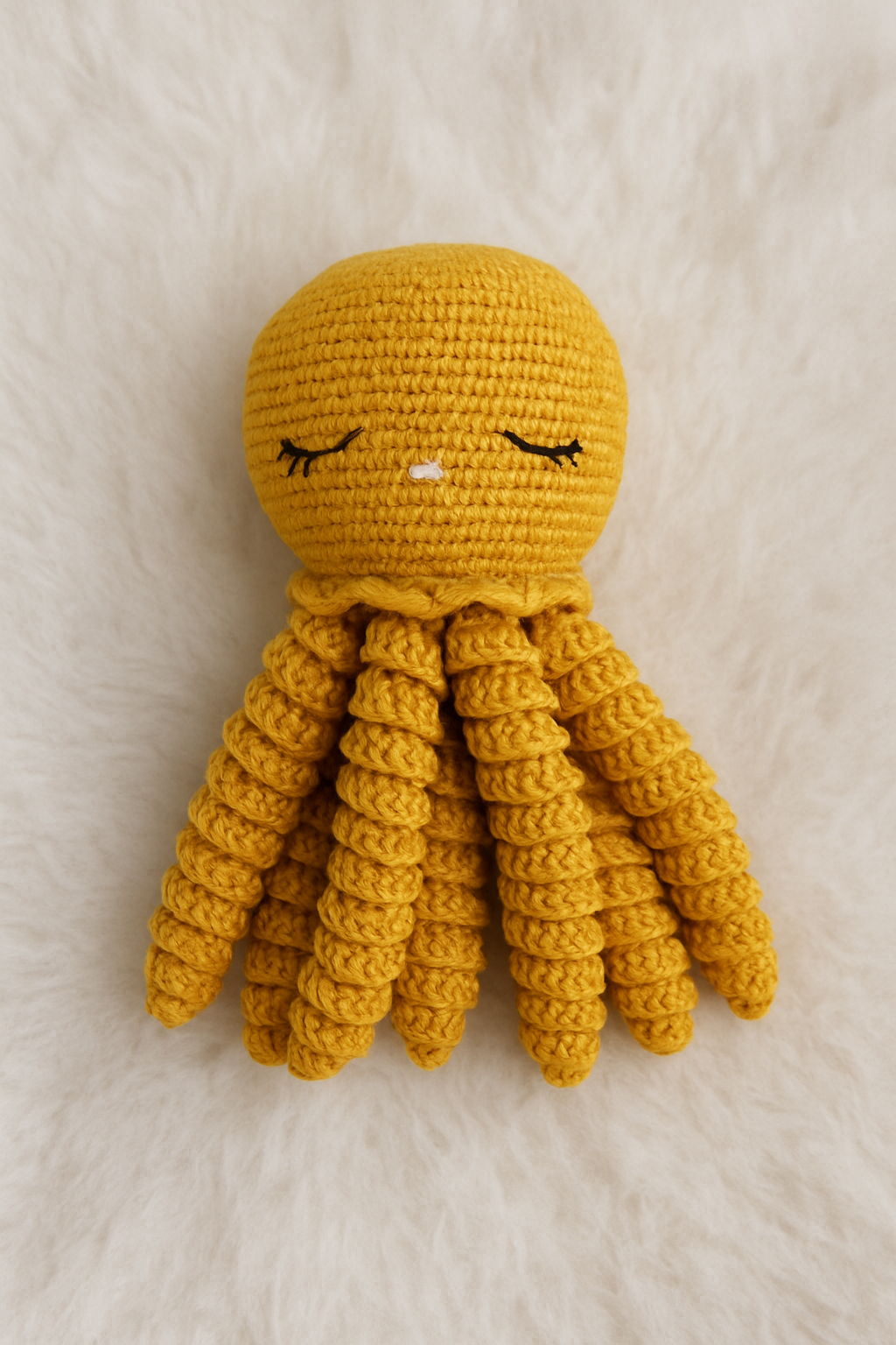 Doudou pieuvre bébé au crochet – Fait main en coton – Image 7