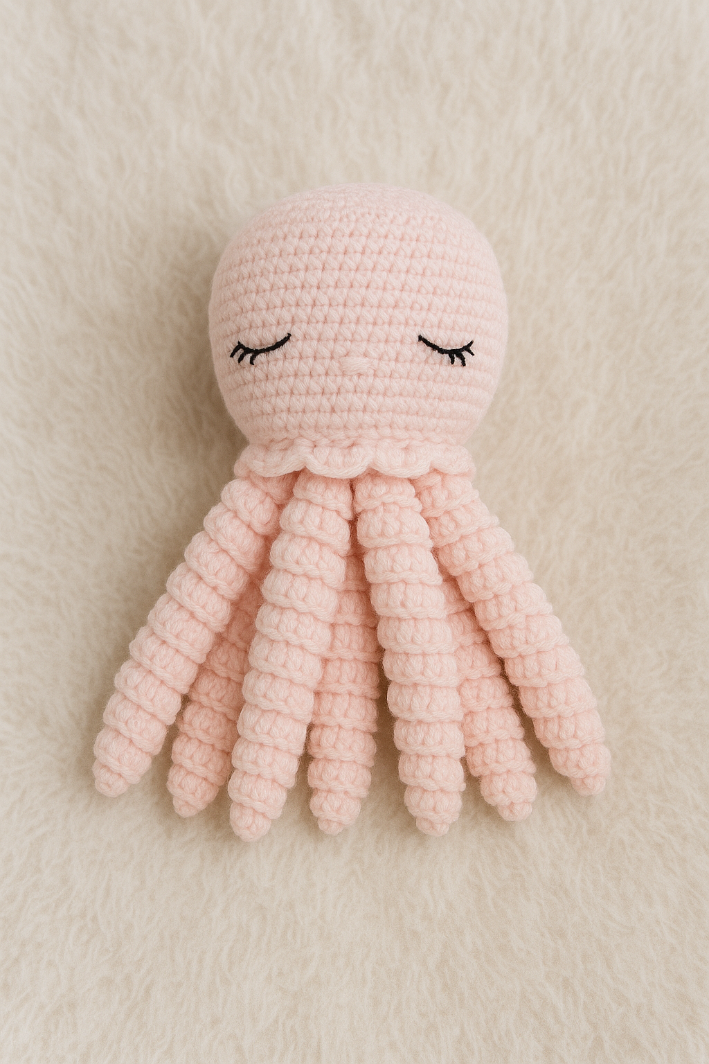 Doudou pieuvre bébé au crochet – Fait main en coton – Image 11