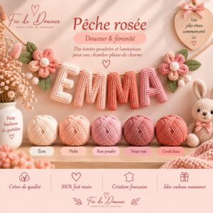 Lettres au crochet faites main personnalisables