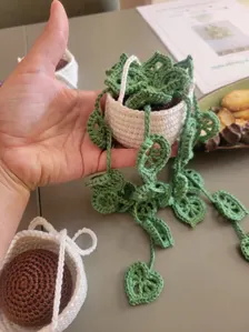 Plante au crochet avec pot coloré personnalisé